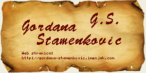 Gordana Stamenković vizit kartica